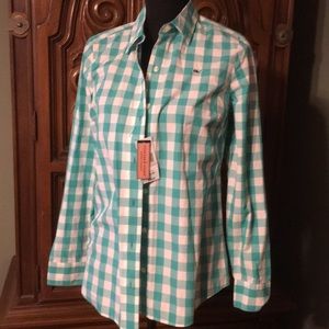 Vineyard Vines green Gingham